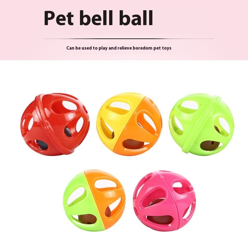 Cat Toy Hamster Totoro Dogs And Cats Plastic Round Hollow Double Color Pet Bell